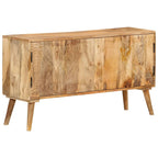 vidaXL Sideboard - Farmhouse-Style Solid Mango Wood Sideboard with Carved Pattern and Ample Storage Space