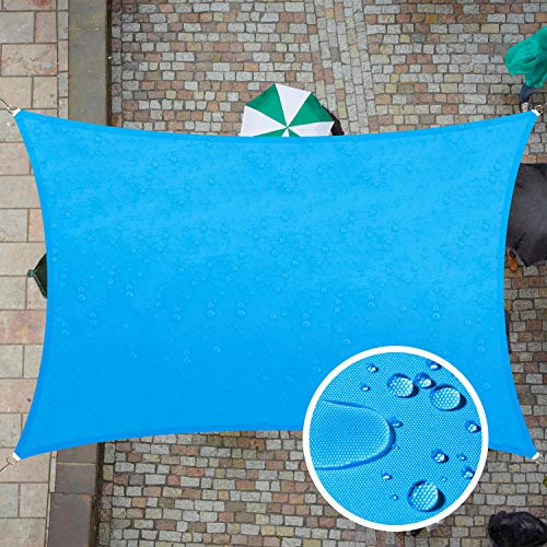 Colourtree Custom Size 14' X 17' Custom Size Blue Tadr0712 Rectangle Waterproof Sun Shade Sail Canopy Awning Shelter, 95% Uv Blo