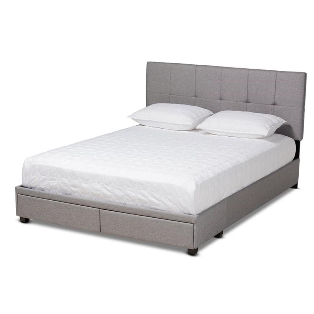 Baxton Studio Netti Fabric Upholstered Queen Platform Storage Bed