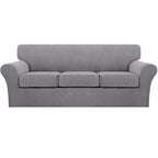 4 Piece Sofa Covers For 3 Cushion Couch Sofa Slipcover Soft Couch Cover For Dogs-Washable Sofa Furniture Covers With 3 Individual Cushion Covers, Feature Jacquard Fabric(3 Cushion Sofa, Dove)