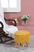 Shadowkart Ottoman Stool For Living Room | Jute & Cotton Dori Foot Rest Ottoman | Durable & Stylish Foot Stool For Sitting, Bedr