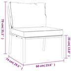 vidaXL 5 Piece Patio Lounge Set with Gray Cushions Steel