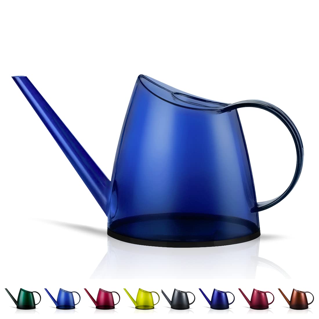Whalelife Indoor Watering Can For House Bonsai Plants Garden Flower Long Spout 40Oz 1.4L 1/3 Gallon Small Modern Translucent Blu