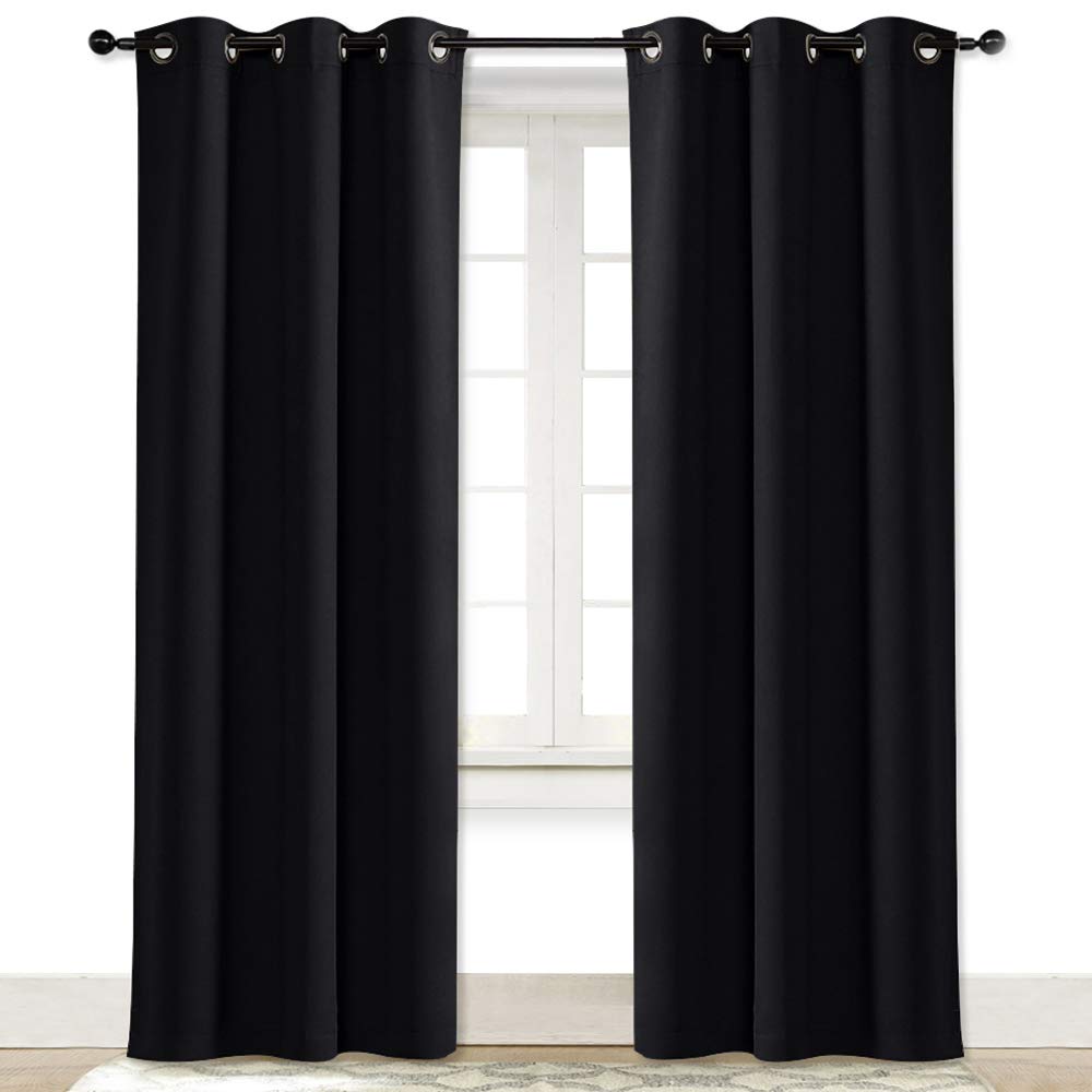NICETOWN Halloween Soundproof Thermal Insulated Blackout Curtain Thermal Insulated Solid Grommet Room Darkening Drape for Dining