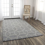 Peace 7'9" X 9'9" Geometric Gray/Gray Hand-Tufted Area Rug