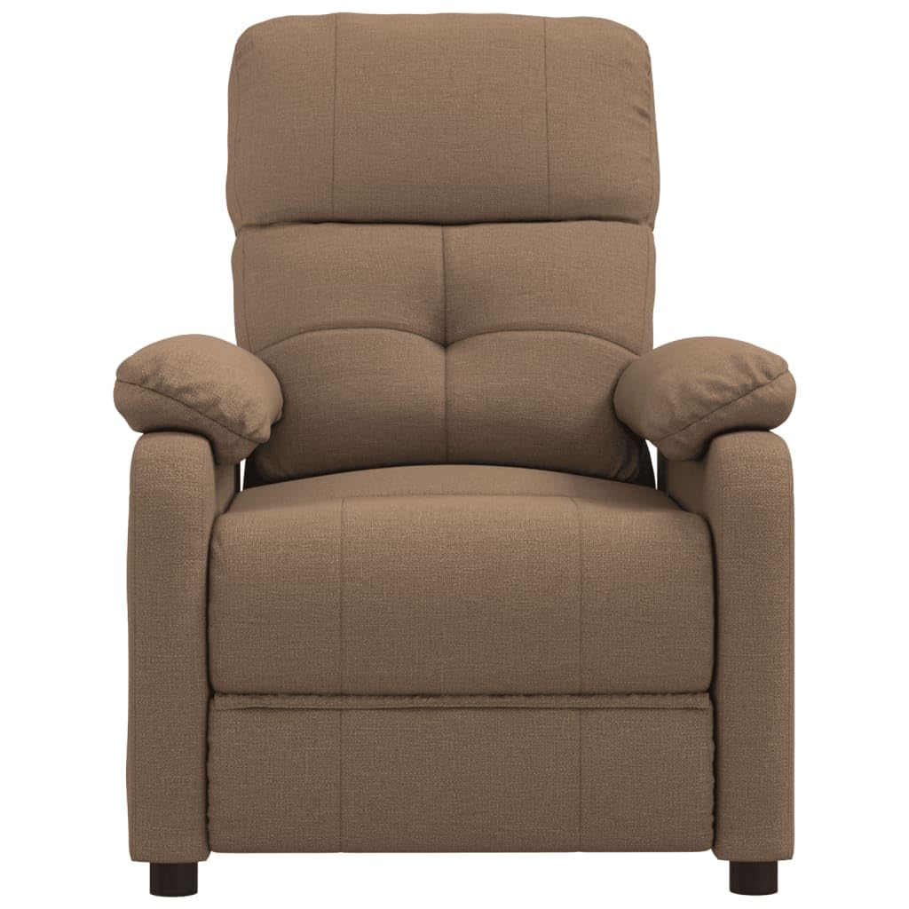 vidaXL Brown Fabric Massage Recliner | Comfortable Relaxing Chair | Durable Polyurethane Upholstery | Farmhouse Style | Lightweight Lounge Furniture