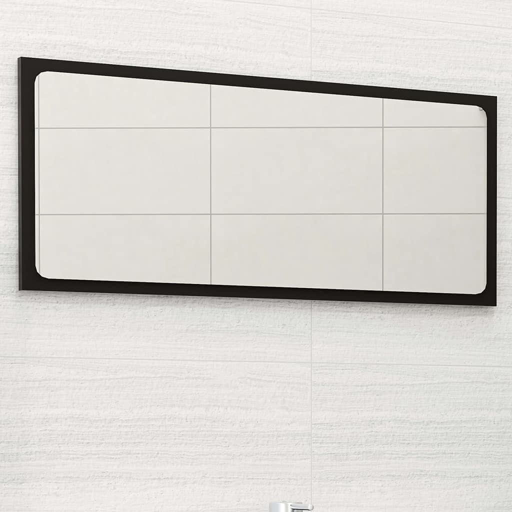 vidaXL White Bathroom Mirror, 31.5&quot;x0.6&quot;x14.6&quot;, Engineered Wood and Acrylic, Wall-Mountable, Easy to Clean, Contemporary Design