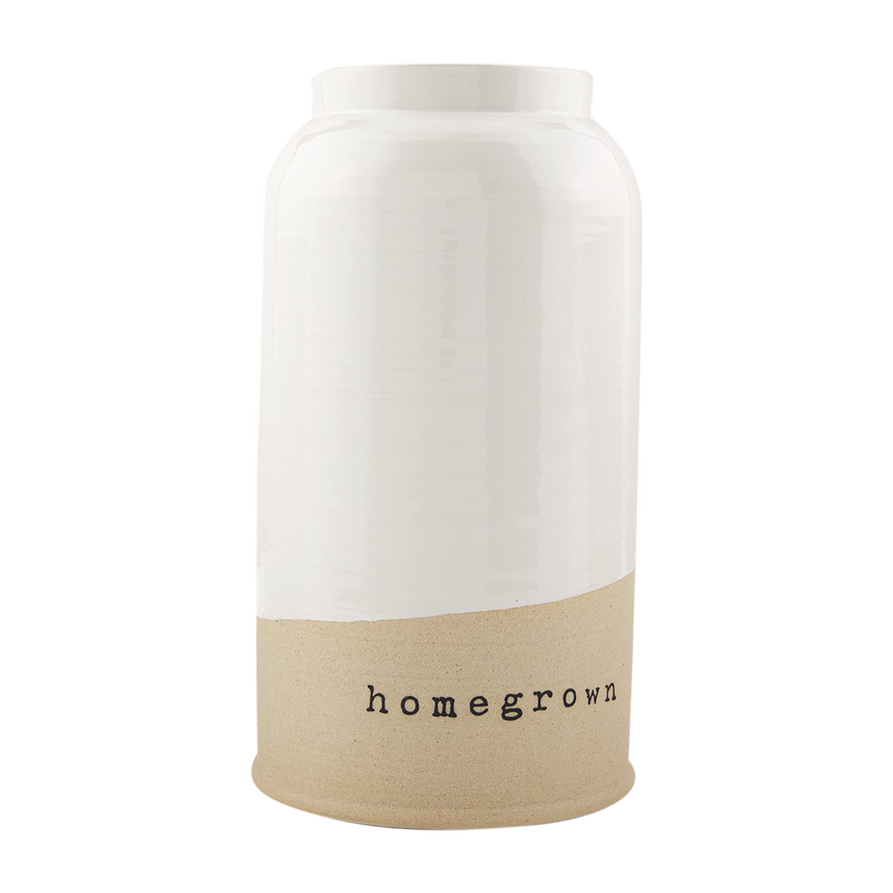Mud Pie Farm Stoneware Vase, Homegrown, 11.5 x 6.25