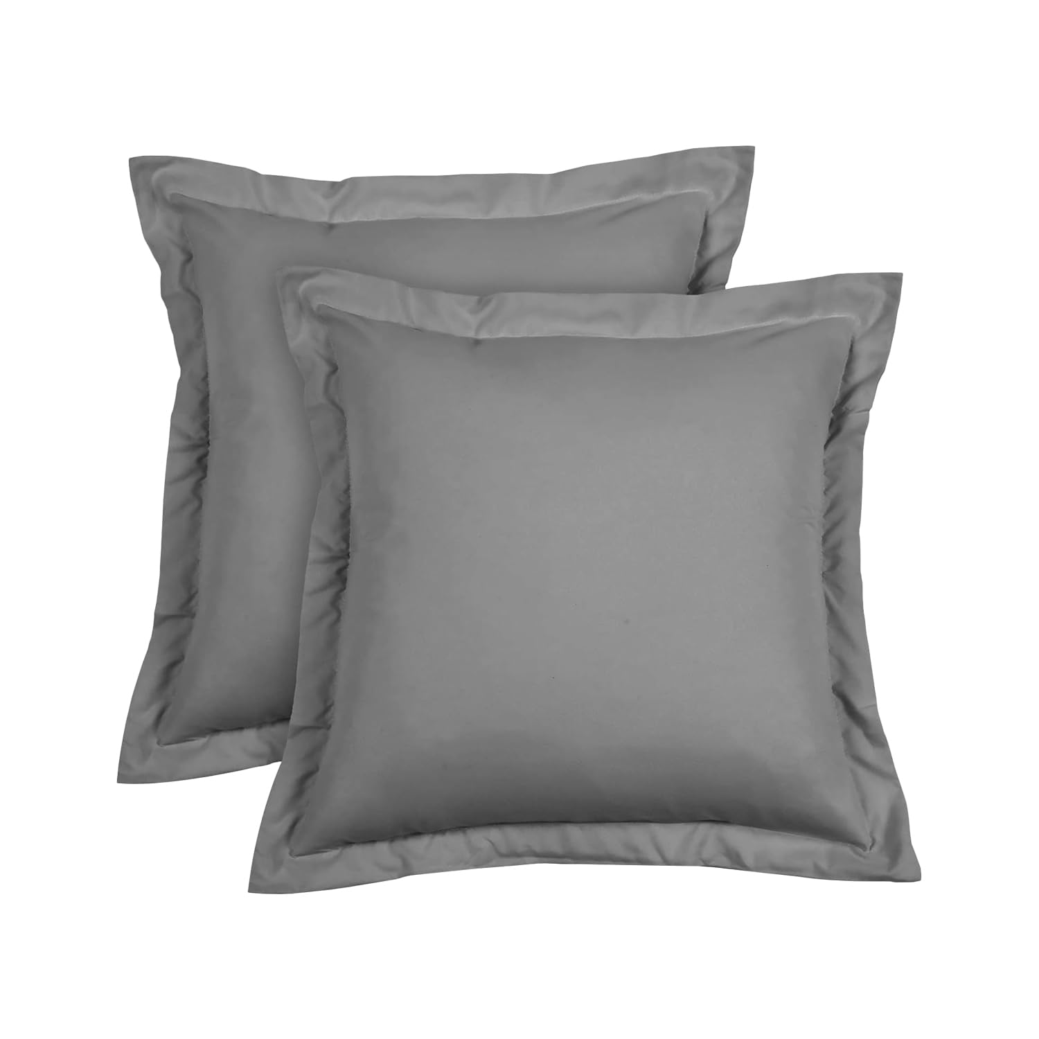 European Square Pillow Shams Set Of 2 Pillowcase Euro Shams 24X24 Dark Grey Pillow Covers Premium 600 Tc European Pillow Shams 1