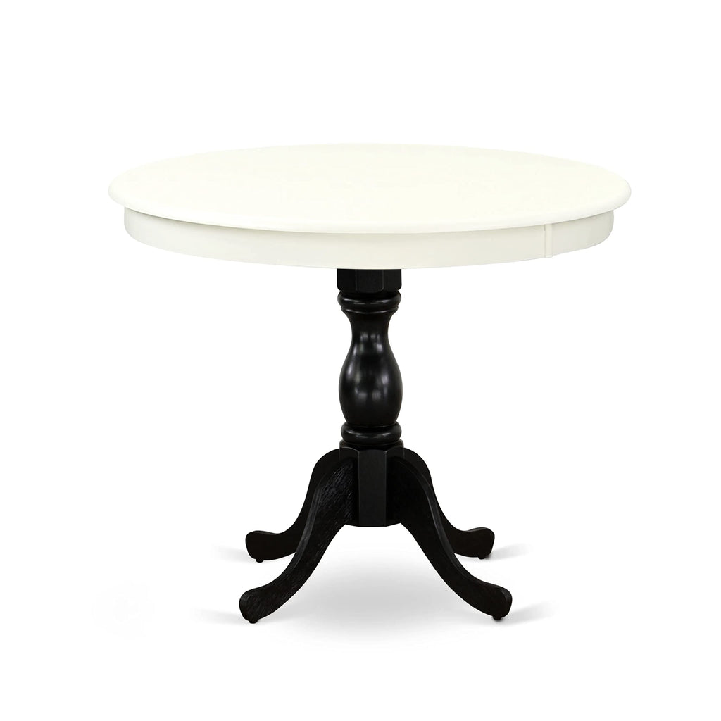 East West Furniture Amt-Lbl-Tp Antique Modern Kitchen Table - A Round Dining Table Top With Pedestal Base, 36X36 Inch, Multi-Color