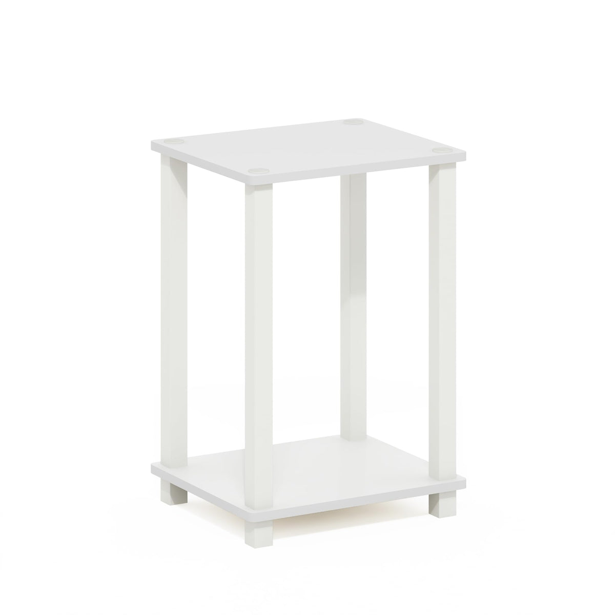 Furinno Simplistic End Table, Small, Set Of 2, White/White