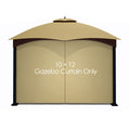 Tanxianzhe Gazebo Replacement Privacy Curtain With Zipper Outdoor Universal Privacy Panel Sidewall For 10' X 12' Gazebo (Khaki)