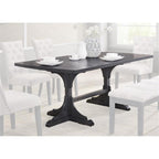 Best Quality Furniture Light Gray Linen Look Upholstered 6 Piece Dining Set With Bench