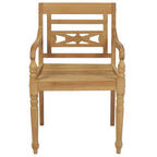 vidaXL 6X Solid Teak Wood Batavia Chairs Outdoor Patio Balcony Backyard Terrace Lounge Dinner Dining Seating Wooden Yard Home Furniture