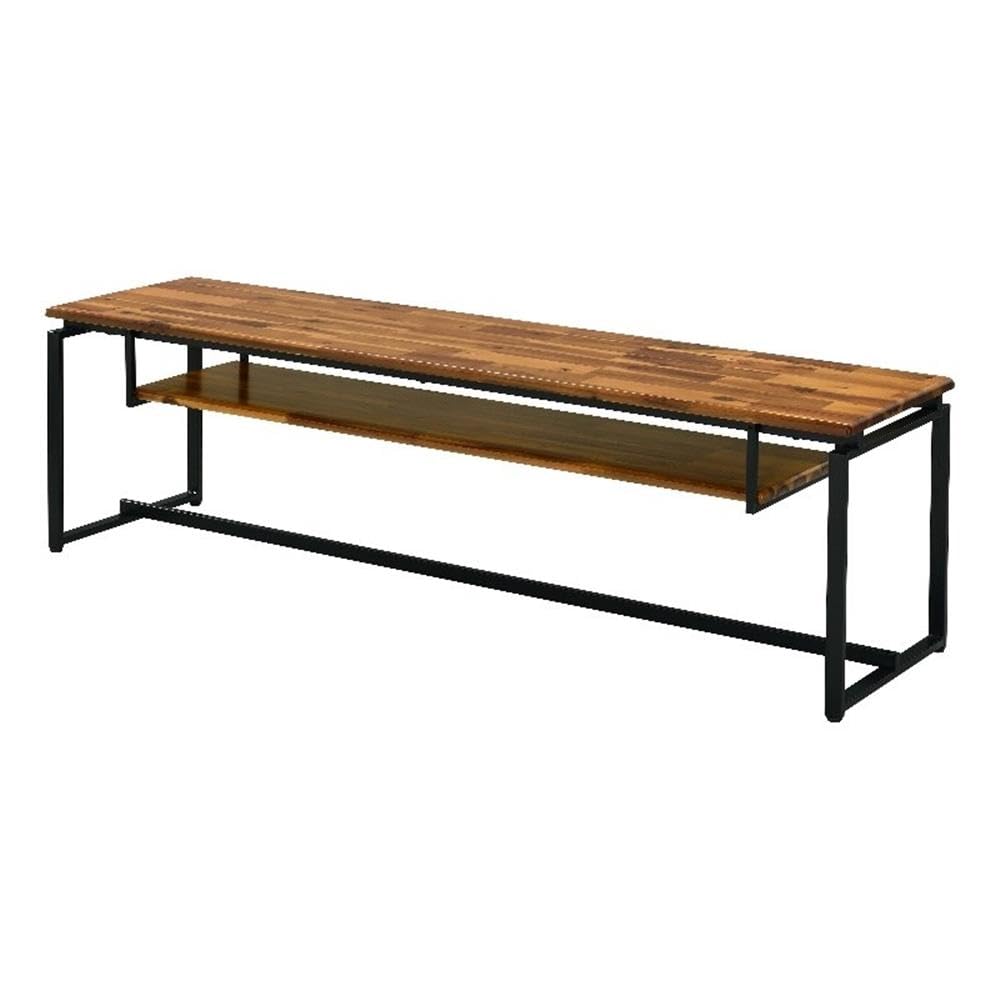 Acme Kersey Wooden Top TV Stand with 1 Shelf in Oak and Black