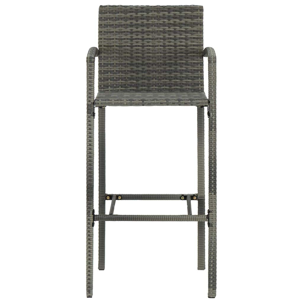 vidaXL Modern Poly Rattan Bar Stools - Thumbnail 2