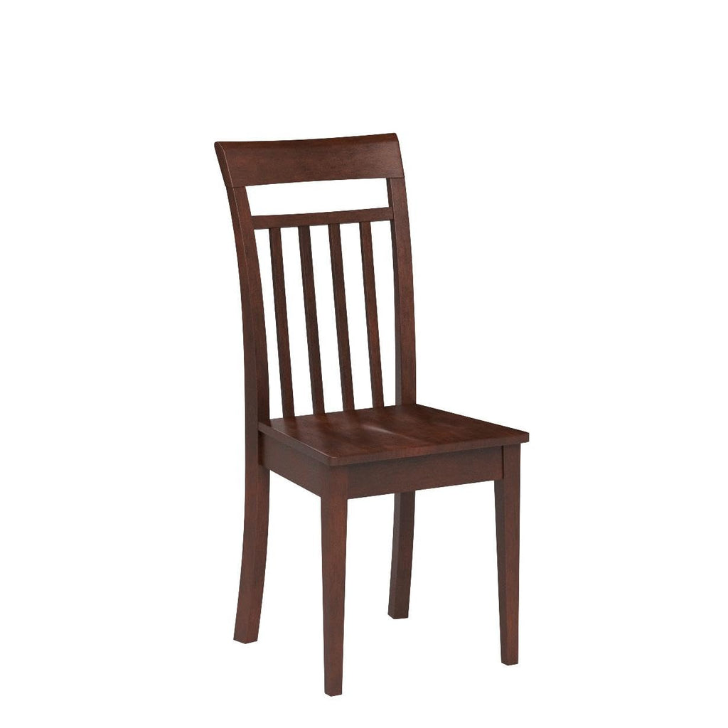 East West Furniture CAC-MAH-W Capri Dining Room Chairs - Slat Back Solid Wood Seat Chairs, Set of 2, Mahogany