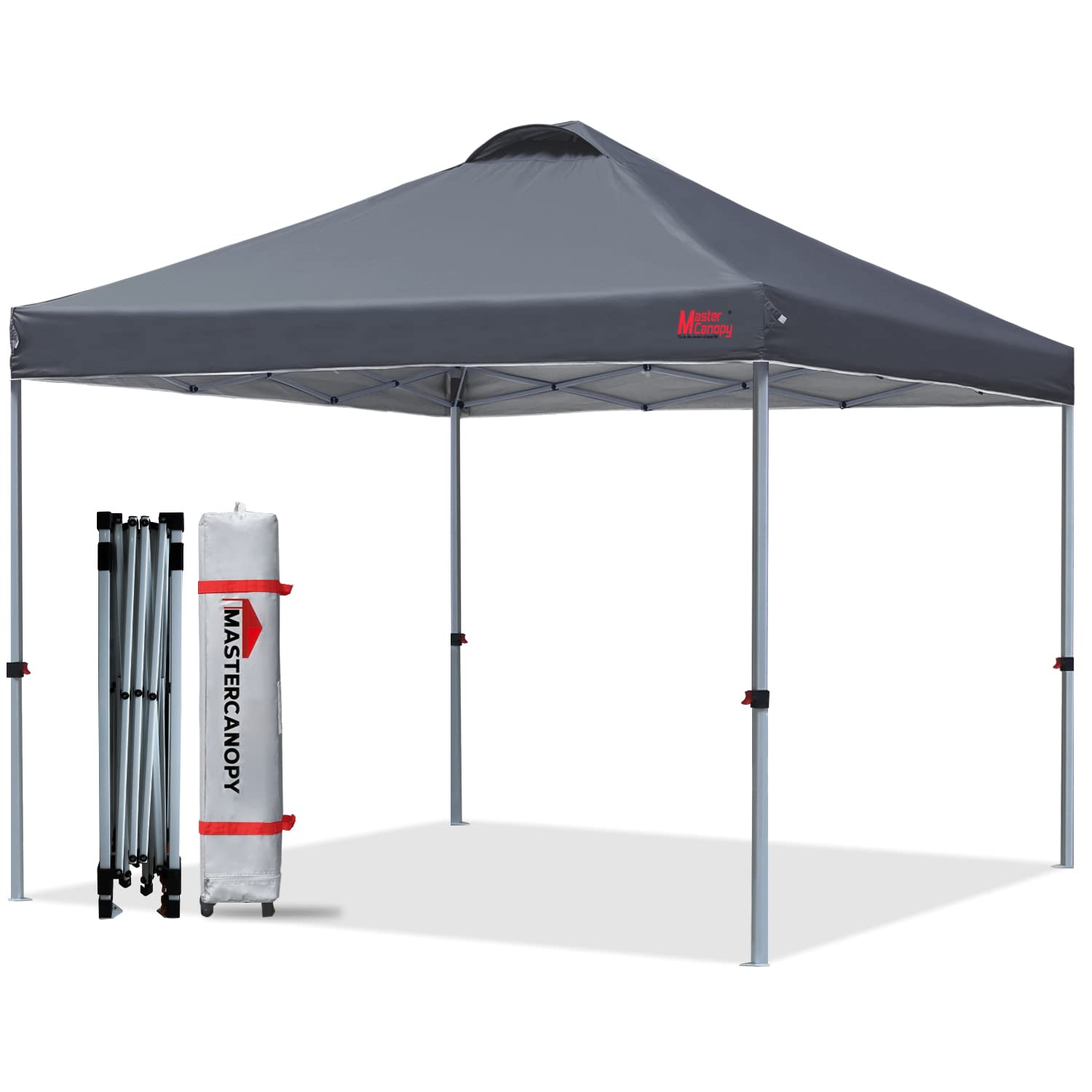 Mastercanopy Durable Ez Pop-Up Canopy Tent With Roller Bag (10X10, Dark Gray)