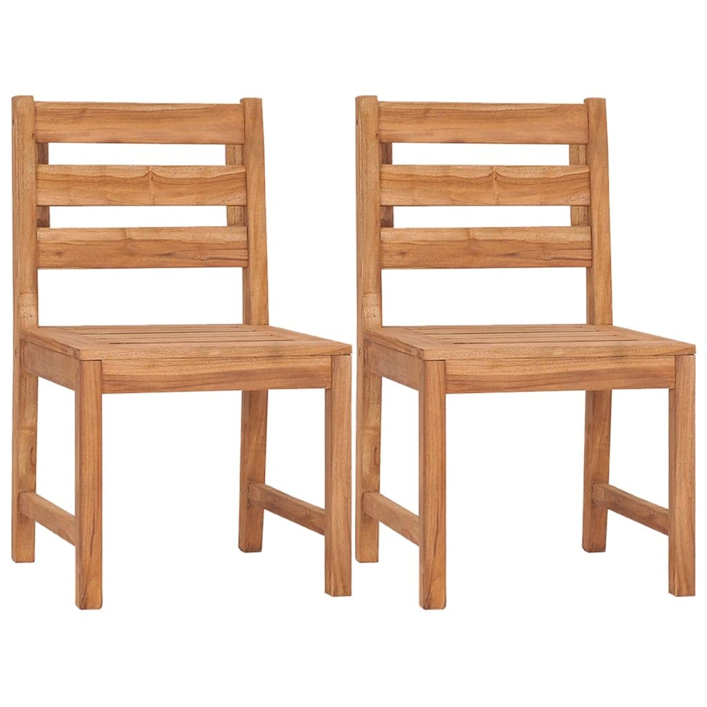 vidaXL Teak Solid Wood Patio Dining Set - 3 Piece Outdoor Furniture Set with Sturdy Tabletop and Comfortable Chairs - Water-Resistant and Easy to Assemble