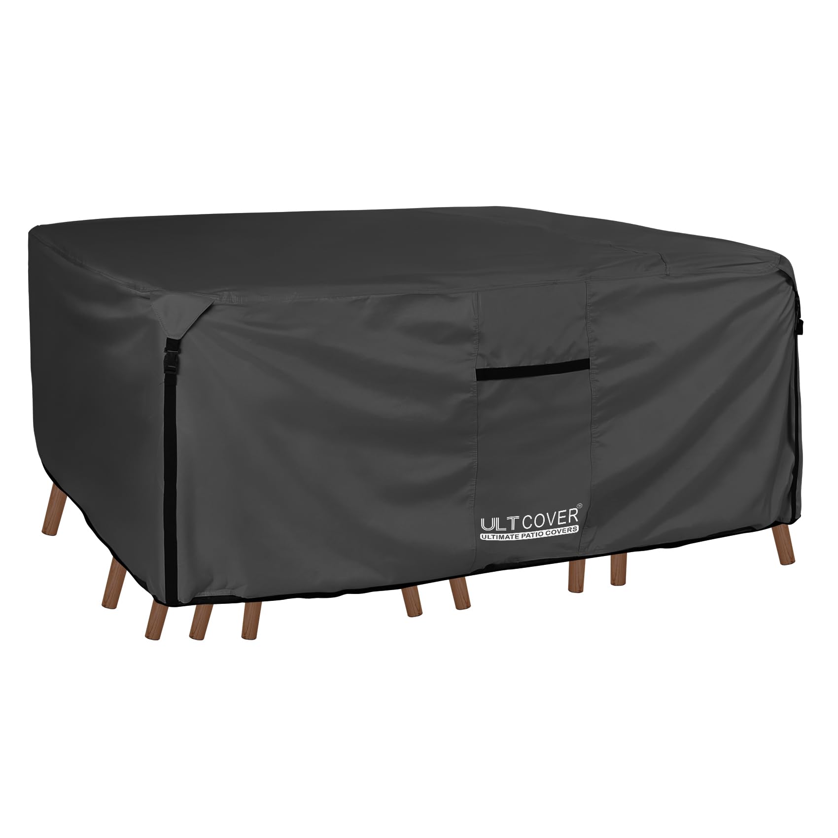 Ultcover 600D Tough Canvas Durable Rectangular Patio Table And Chair Cover - Waterproof Outdoor General Purpose Furniture Covers