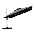 Purple Leaf 11 Feet Double Top Deluxe Square Patio Umbrella Offset Hanging Umbrella Outdoor Market Umbrella Garden Umbrella, Bla
