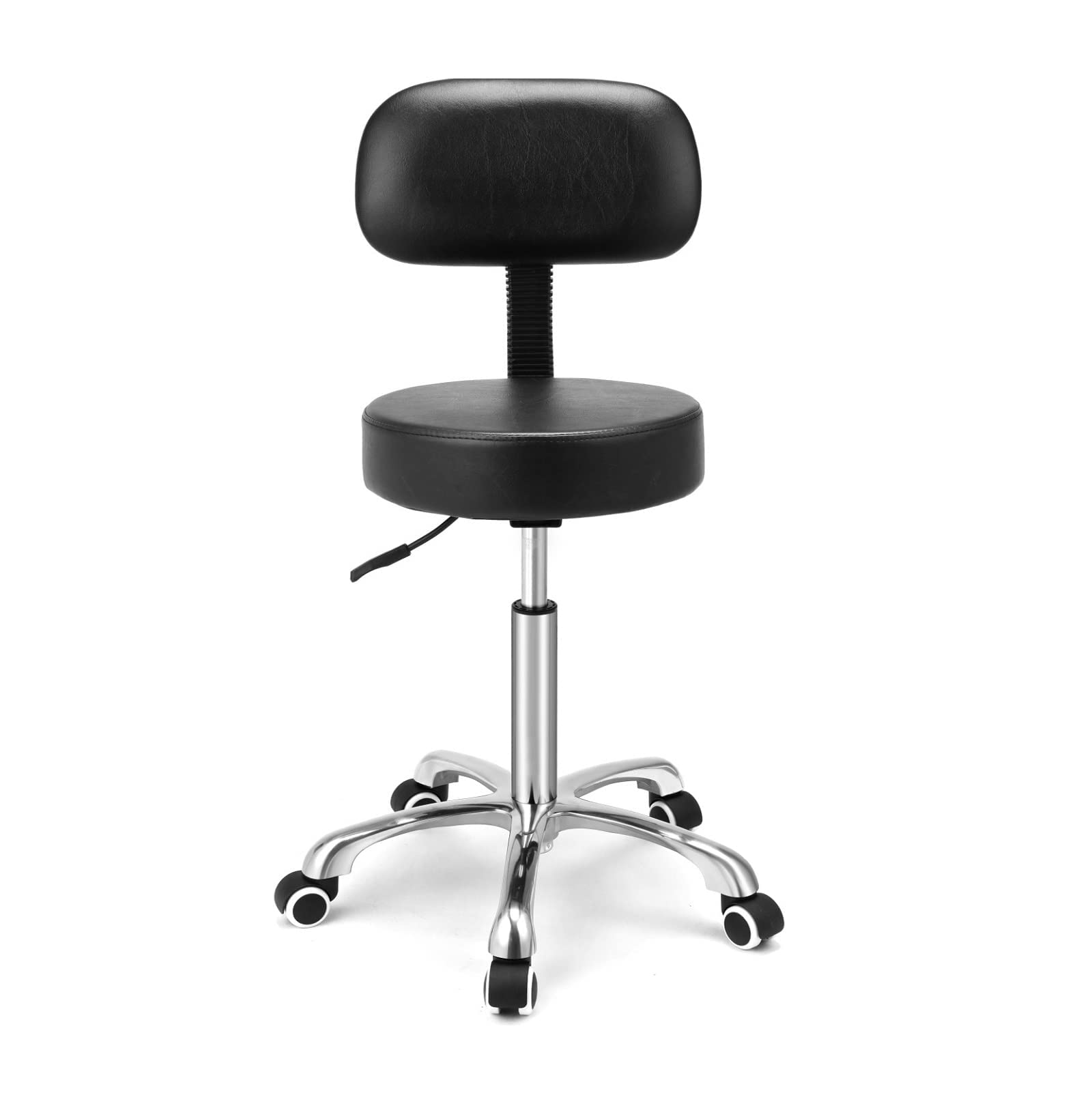 Kaleurrier Rolling Swivel Adjustable Heavy Duty Drafting Stool Chair for Salon,Medical,Office and Home uses,with Wheels and Back