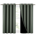 NICETOWN Dark Mallard 100% Blackout Curtains 45 inches Long, 2 Thick Layers Completely Blackout Window Treatment Thermal Insulat