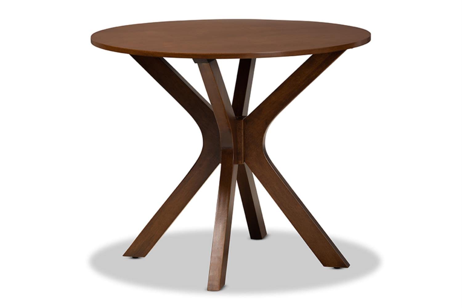 Baxton Studio Lore Modern and Contemporary Grey Fabric Upholstered and Walnut Brown Finished Wood 5-Piece Dining Set