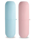ECOSMOS Capsule Shape Travel Toothbrush Toothpaste Case Holder Portable Toothbrush Storage Plastic Toothbrush Holder (MultiCol