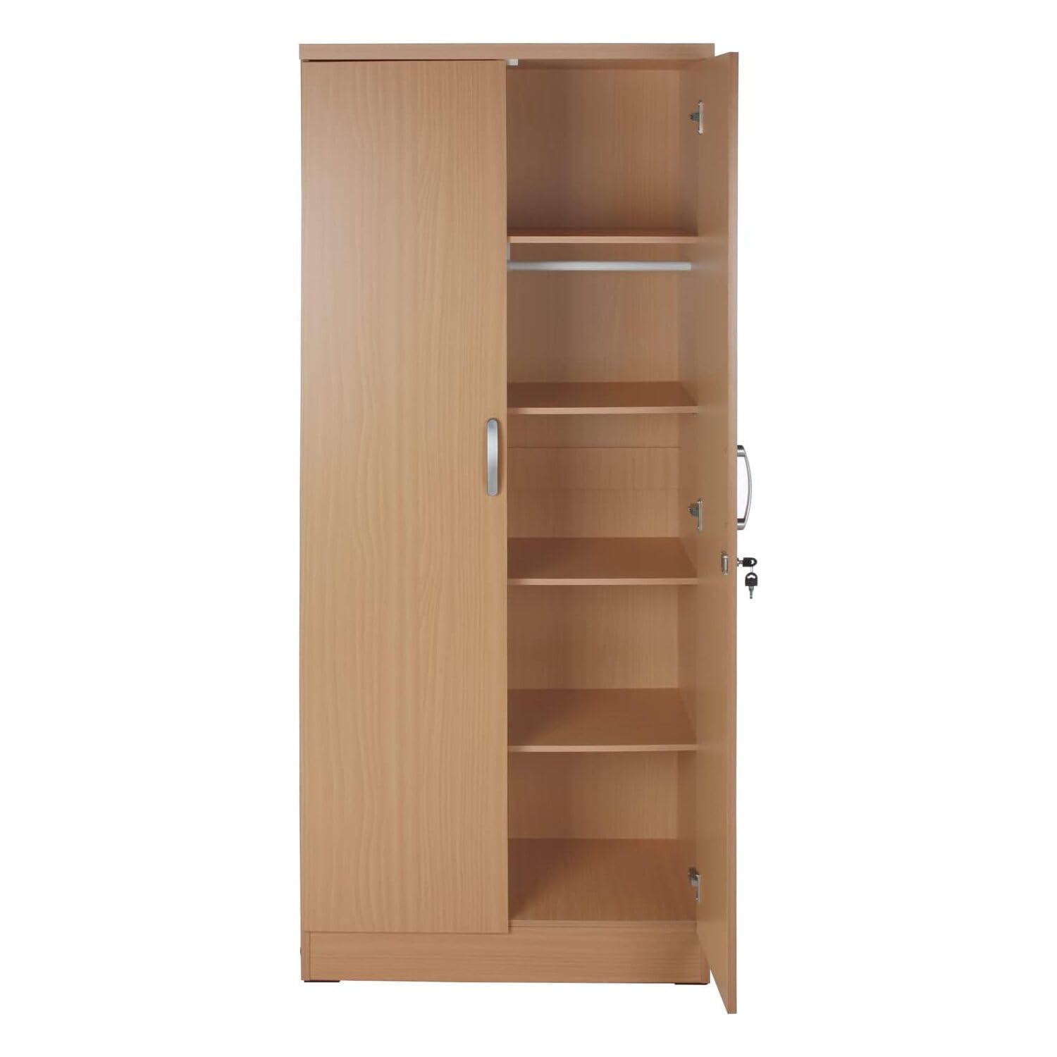 Better Home Products Harmony Wood Two Door Armoire Wardrobe Cabinet Beech Maple