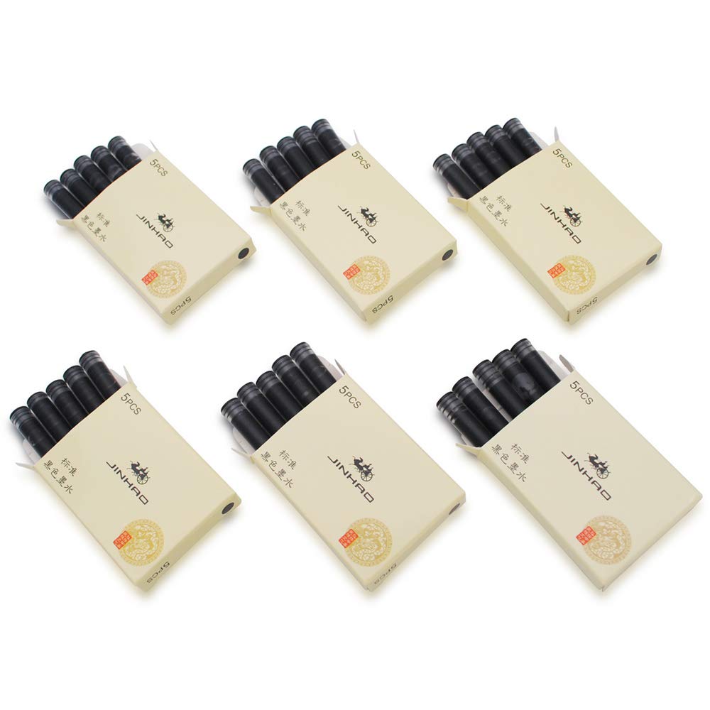 30Pcs Jinhao Ink Cartridges Fountain Pen Refills For Jinhao And Baoer Pen Standard Size(Black)