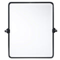 20 x 24  Farmhouse Black Metal Framed Pivot Rectangle Bathroom Mirror Rounded Rectangluar Tilting Beveled Vanity Mirrors for Wal