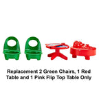 Replacement Parts For Fisher-Price Little People Advent Calendar - Dgf96 + Glk12 ~ Includes 2 Green Chairs, 1 Red Table And 1 Pi