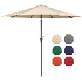 Hopehome 9 Ft Patio Umbrella Outdoor Table Market Umbrellas With Push Button Tilt&Crank Lift,8 Ribs(Beige)