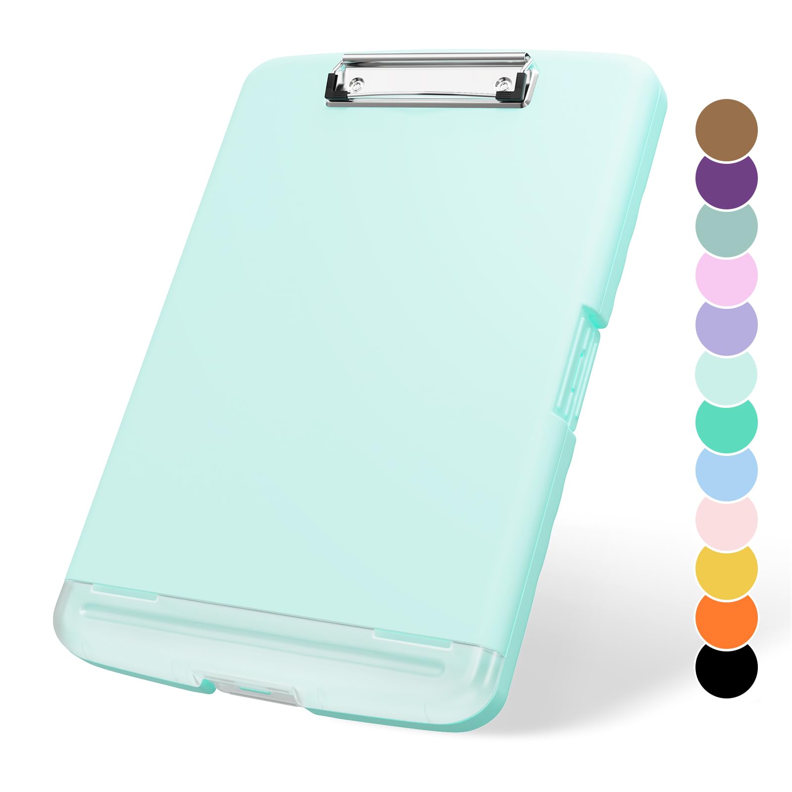 Plastic Clipboard With Storage, 8.5X11' Storage Clipboards Side-Opening, Heavy Duty Clip Board With Pen Holder And Paper Folder