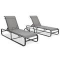 Vidaxl Sun Loungers 2 Pcs With Table Textilene And Aluminum