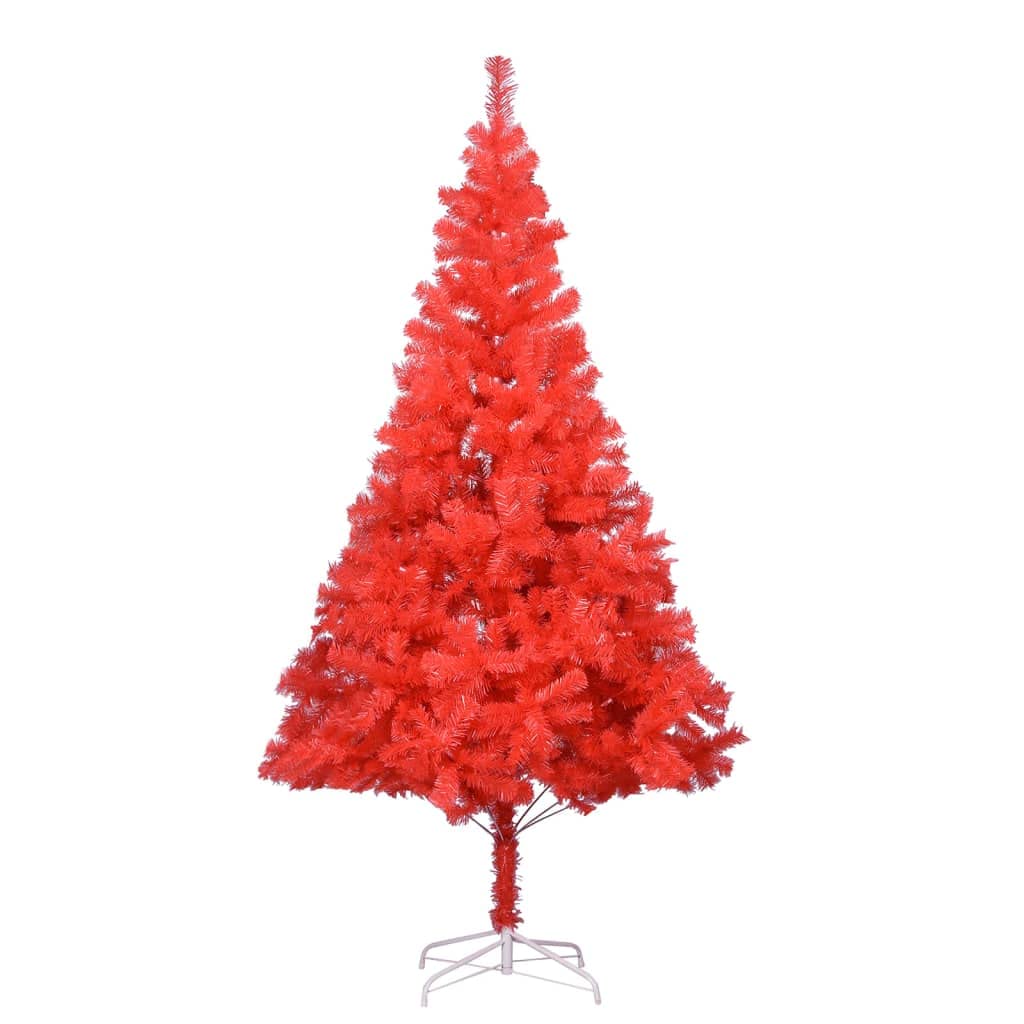 Vidaxl Red Artificial Christmas Tree With Stand - Indoor And Outdoor Decoration - 8 Foot Height With 4 Foot Diameter - Pvc Material - Economical Choice