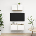 vidaXL TV Cabinet Set 2 Piece Home Living Room Furniture TV Stand HiFi Stereo Cabinet Media Unit Entertainment Center Concrete Gray Engineered Wood