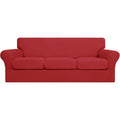 Easy-Going 4 Pieces Stretch Soft Couch Cover For Dogs - Washable Sofa Slipcover For 3 Separate Cushion Couch - Elastic Furniture
