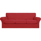 Easy-Going 4 Pieces Stretch Soft Couch Cover For Dogs - Washable Sofa Slipcover For 3 Separate Cushion Couch - Elastic Furniture