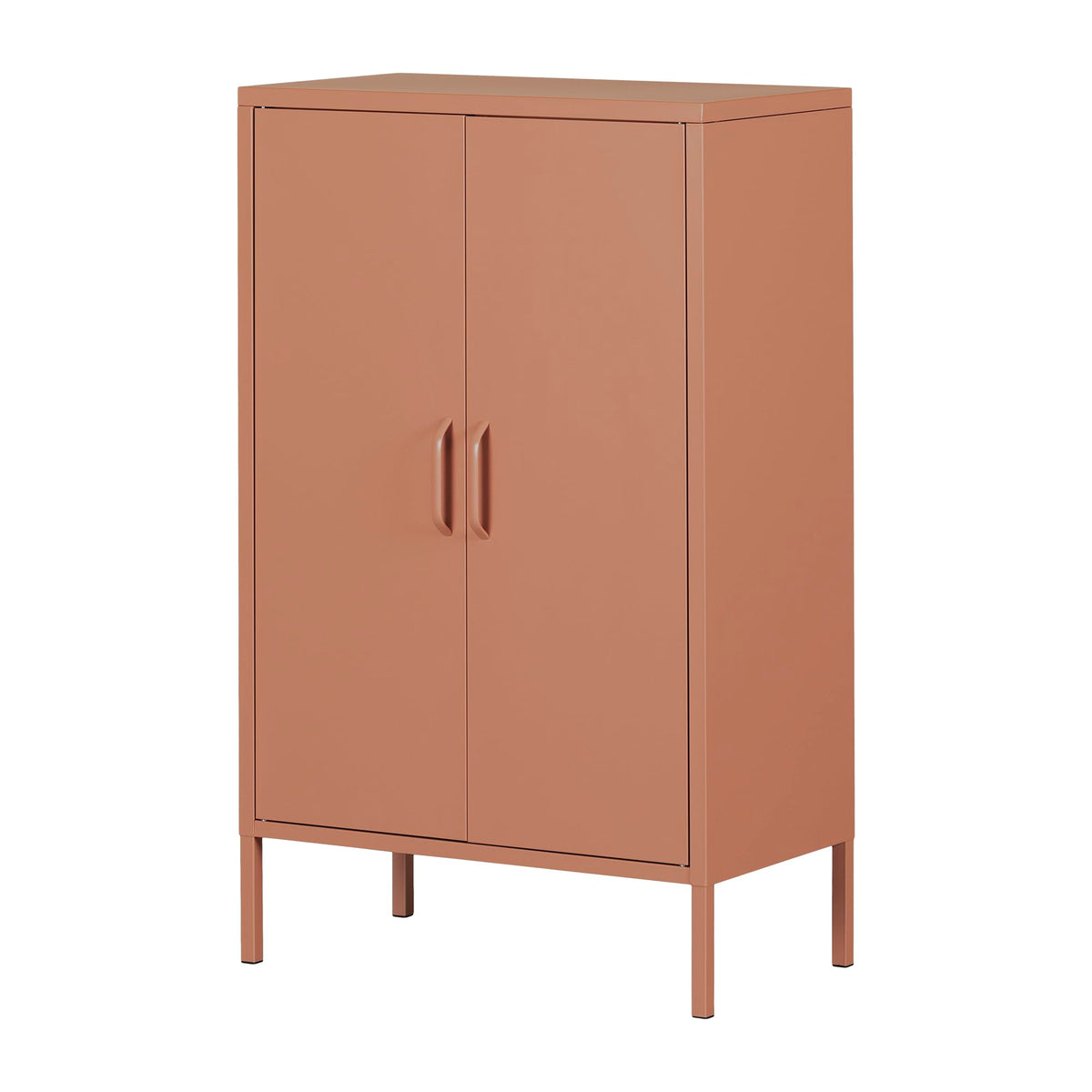 South Shore Crea Metal 2-Door Accent Cabinet, Burnt Orange