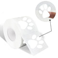 Yeachlaing 1.5 ' Clear Round Bear Paw Print Stickers - Dog Puppy Stickers With Perforation Line (500 Pcs, White)