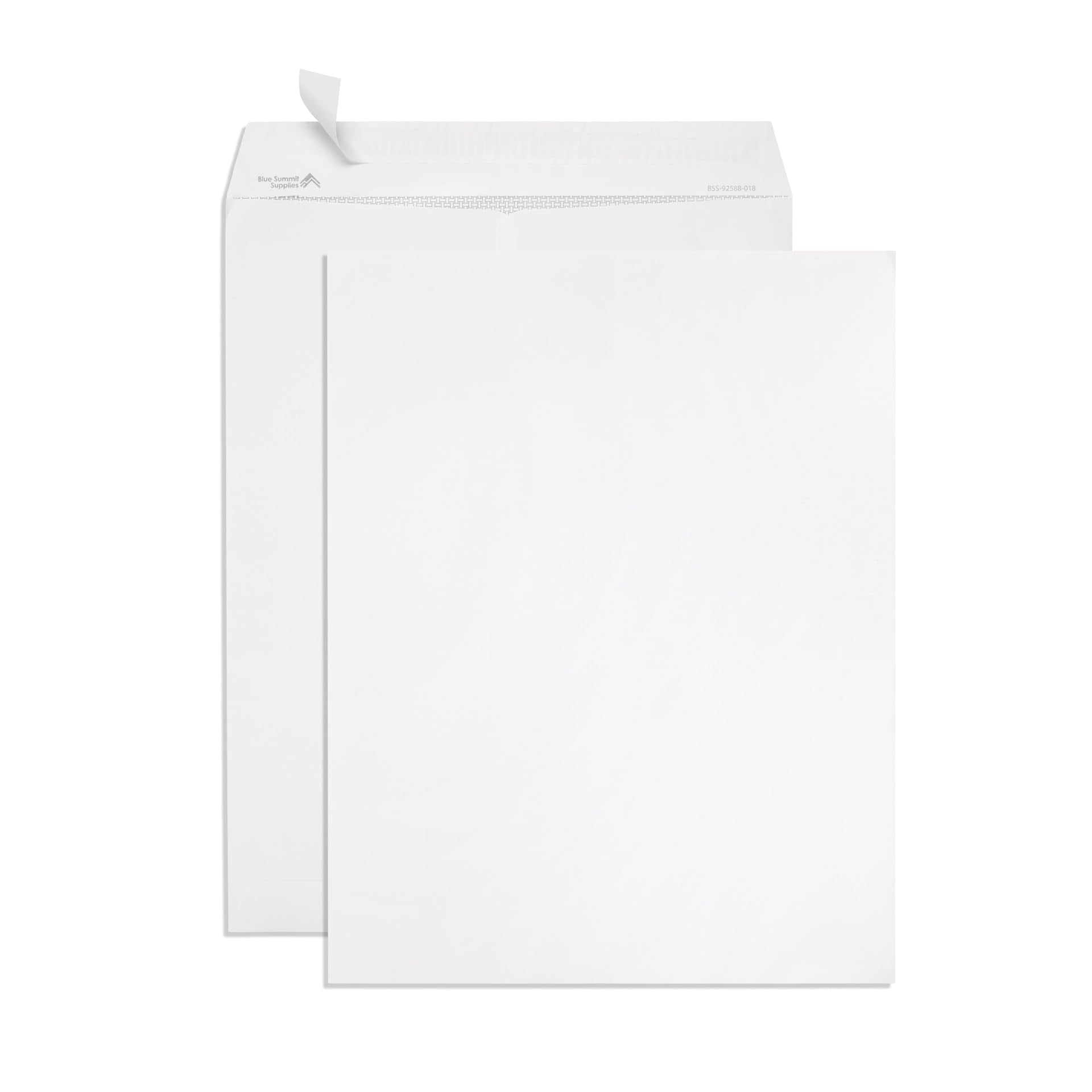 Blue Summit Catalog Envelopes, 10 X 13 Peel & Seal Envelopes, White Wove With Center Seam, 100 Envelopes