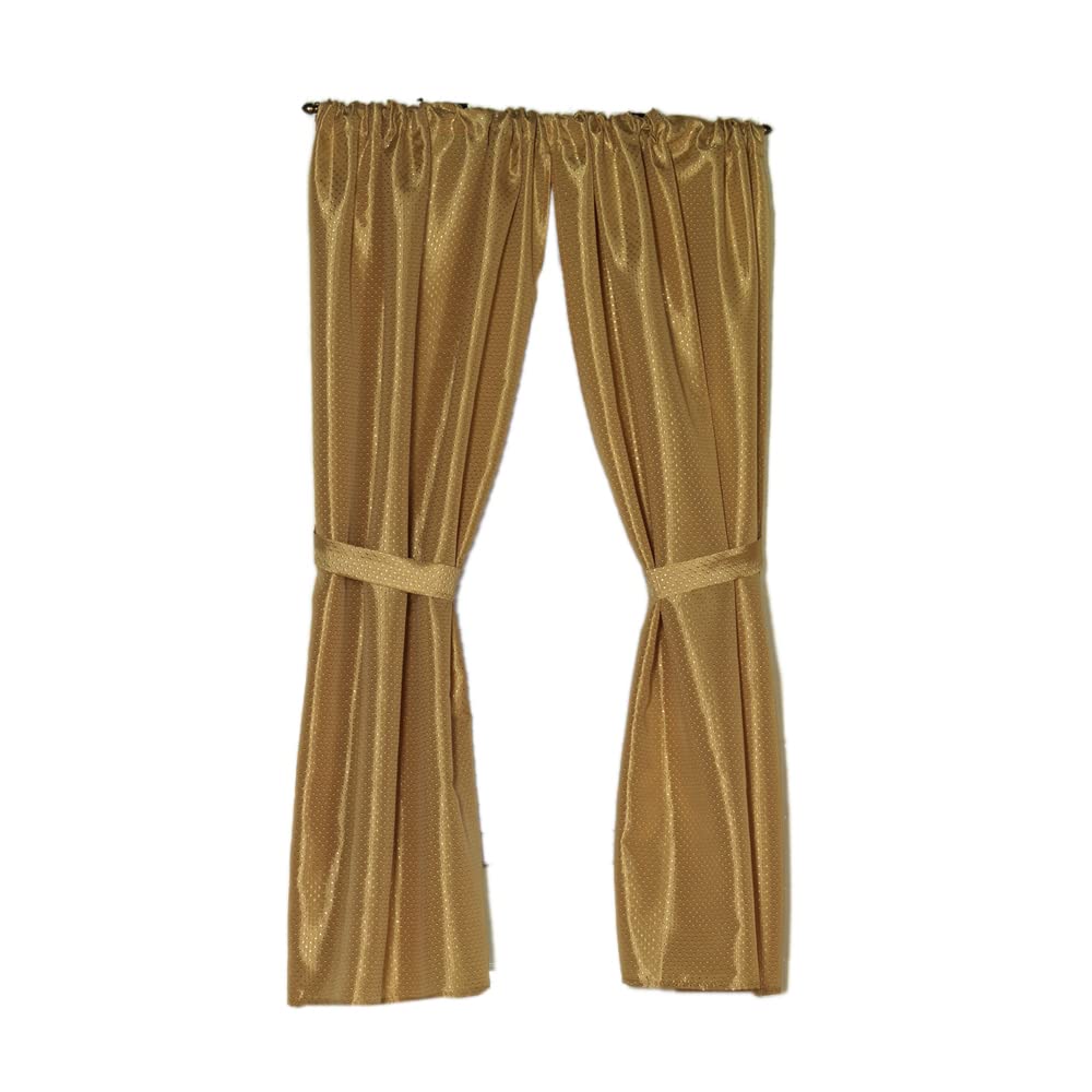 Carnation Home Fashions Lauren Dobby Fabric Bathroom Window Curtain, 34-Inch By 54-Inch, Gold