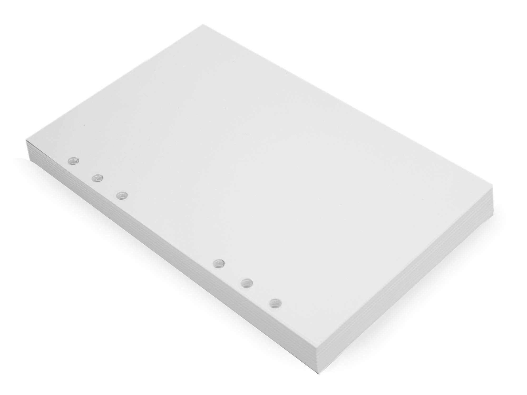 A5 6-Ring Binder Planner Inserts - 8 1/4 X 5 5/8' - Thick Cream Color Blank Loose Leaf A5 Paper Refills Compatible With Filofax