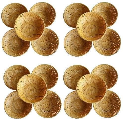 Craftcane Handmade Small Bamboo Basket For Wedding,Dry Fruit Packing, Chocolate Packaging, Daily Use Purpose (Pack Of 10)