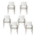 Pangea Home David Aluminum Patio Dining Char in Gray/White (Set of 6)