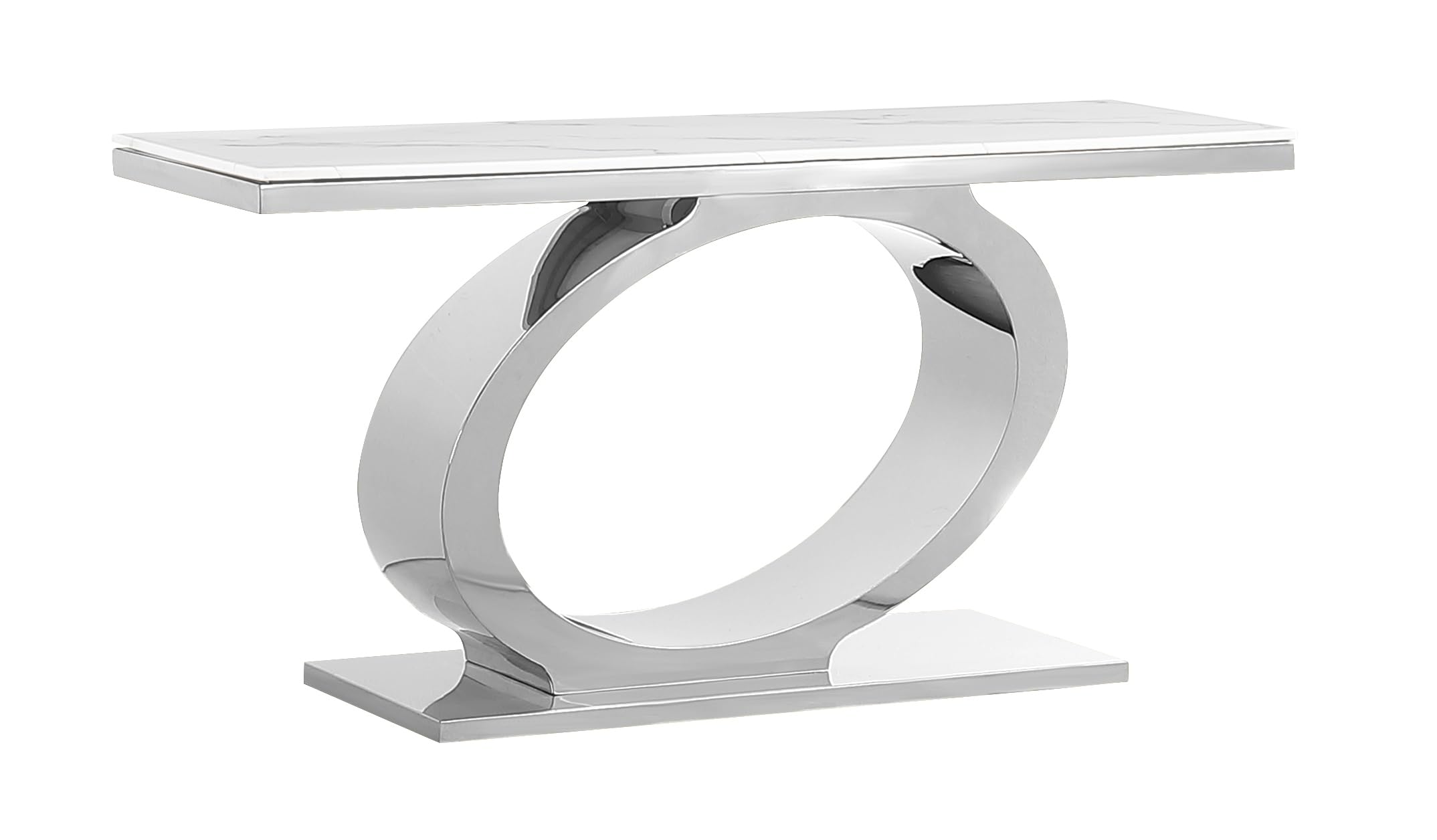 Best Quality Furniture Ct430 Console Table, White/Silver
