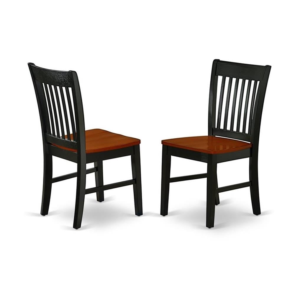 East West Furniture Lgno7-Bch-W 7 Piece Dining Room Furniture Set Consist Of A Rectangle Kitchen Table With Butterfly Leaf And 6 Dining Chairs, 42X84 Inch, Black & Cherry