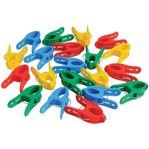 Constructive Playthings E-Z Open Giant Clips For Hanging, Use As Binder Clips, Chip Clips Or Use For Art Supplies Or Other Class